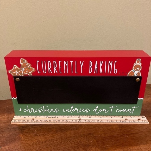 NEW WOODEN CURRENTLY BAKING CHALKBOARD SIGN - Picture 2 of 6